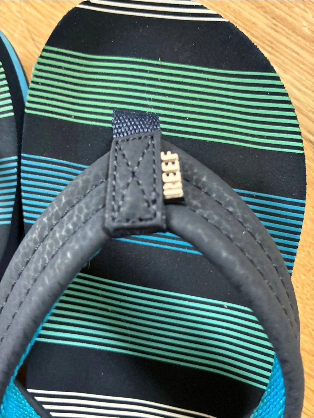 Reef boys Blue Striped Flip Flops